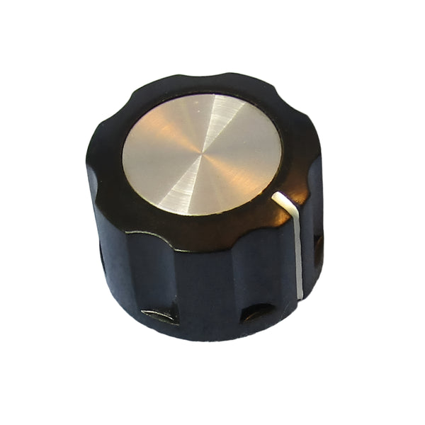 3030, Philmore 1/4" Shaft 15/16" Diameter Fluted Knob w/ Single Indicator Line