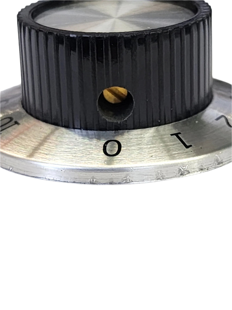 3045, Philmore 1/4" Shaft 1-7/16" Diameter Splined Knob w/ 0 ~ 10 Numbered Skirt