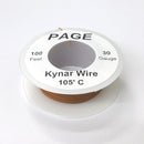 100' Page 30AWG BROWN KYNAR Insulated Wire Wrap Wire 100 Foot Roll ~ Made In USA
