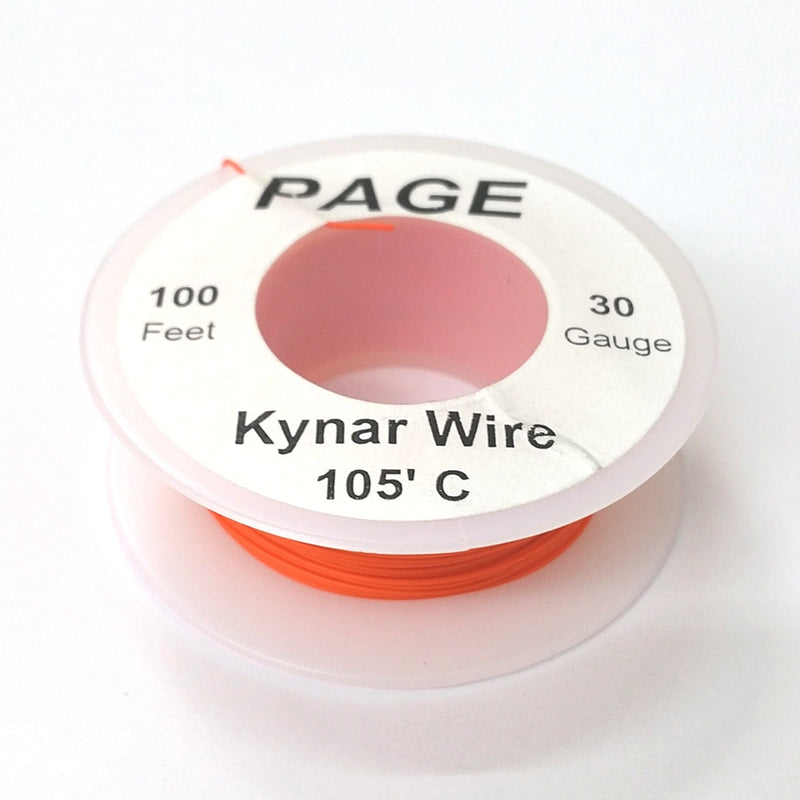 100' Page 30AWG ORANGE KYNAR Insulated Wire Wrap Wire 100 Foot Roll  Made In USA
