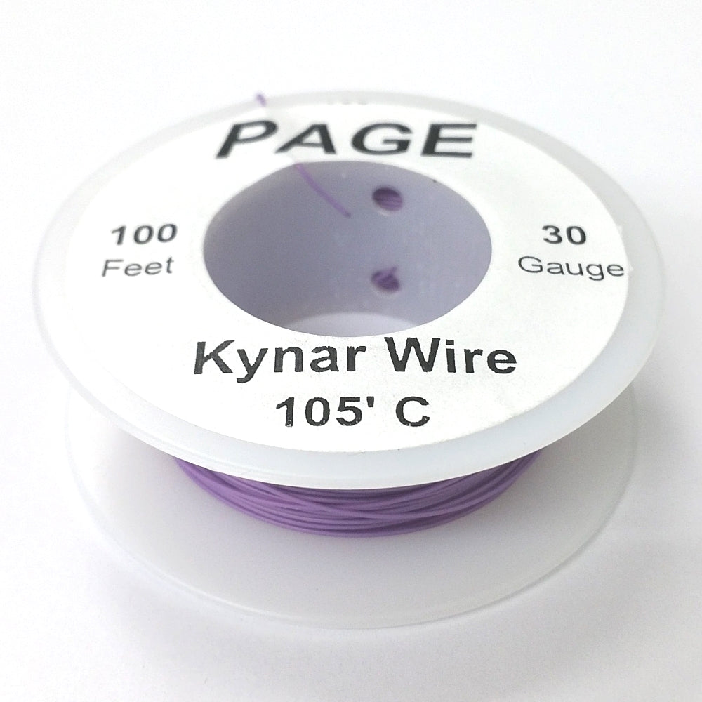 100' Page 30AWG VIOLET KYNAR Insulated Wire Wrap Wire 100 Foot Roll Ma ...