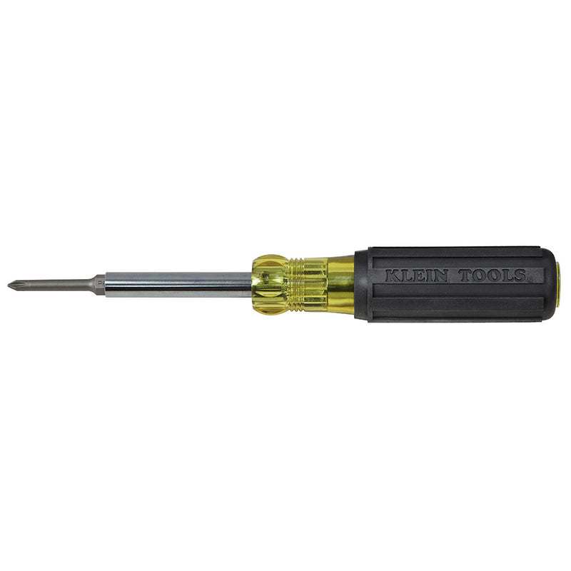 32559, Klein Multi-bit Screwdriver / Nut Driver, Extended Reach 6-in-1 Tool with Nut Driver, Phillips and Slotted Bits