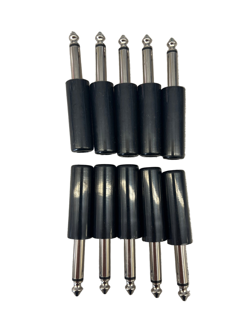 S623 BLK, Philmore 10 pack Conn 1/4" Mono Phone Plug PL 2 POS Solder ST Cable Mount 2 Terminal 1 Port