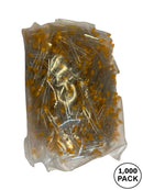 3MMLED-AMBER-1K, 1,000 Pack 3mm Amber Diffused LEDs 3V@20mA (Resistor Required)