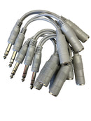 4070-5PK, Gray 6 Inch 1/4" Stereo Male Plug to Dual 1/4" Stereo Female Y-Cables