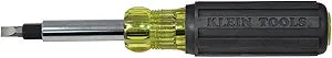 32557, Klein Multi-Bit Screwdriver / Nut Driver, Heavy Duty 10-in-1 with Interchangeable Shafts and Ph, Sl, Sq, Hex Bits and Nut Drivers
