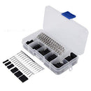 Dupont Conect Kit, MVO Dupont Connector Kit, 370pcs 2.54mm Pitch 1-6 Pin with Male/Female Pin Header Crimp Terminals Extension Cable, 18-26AWG Max 250V 3A Wire Jumper Pin Header Connector Housing Kit