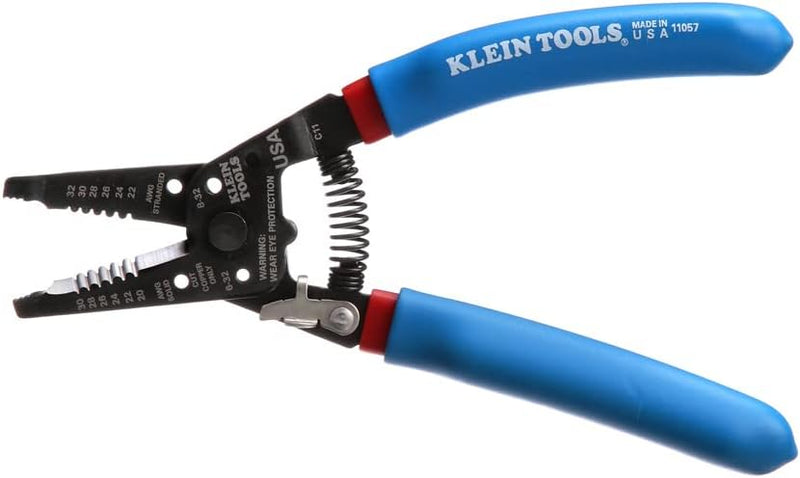 11057, Klein Wire Cutter / Stripper, Made in USA, Heavy Duty Cutter for 20-30 AWG Solid and 22-32 AWG Stranded Wire