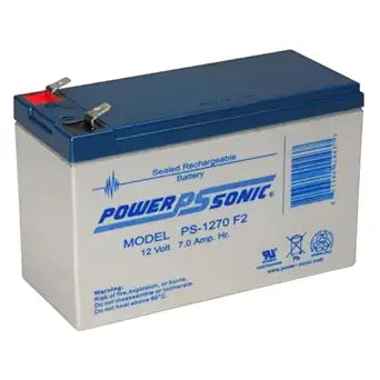 Power Sonic PS-1270 f2 Rechargeable Sealed Lead Acid Battery 12V 7AH for General Purpose, Medical, Emergency Lighting, Fire and Security with F2 Terminals