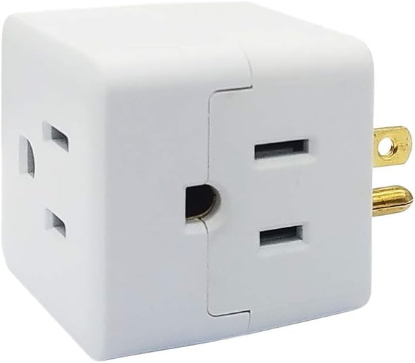 PS36U 3 Outlet Cube Adapter  Uninex PS36 3-Outlet Grounded Plug Cube Taps, Extra-Wide Adapter Spaced, Easy Access, Compact, ETL Listed