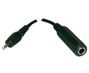 Philmore 44-203, 3.5mm Mono Mini Male to 1/4" Stereo Female Adapter Cable 6"