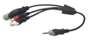 Philmore 44-317, 3.5mm Stereo Male to (2) RCA Female + 1/4” Stereo Female 1 Foot