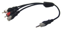 Philmore 44-322, 3.5mm Stereo Male to (2) RCA Male + 3.5mm Stereo Female 1 Foot