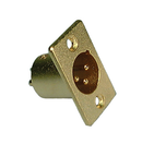 Philmore 45-696G, 3 Pin Male XLR Gold Plated Chassis Mount Connector