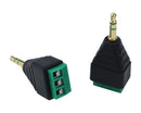 48-1294B, Philmore 3.5mm Stereo Male Plug to Screw Terminal Block Connector