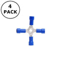 (4056) 4 Way Blue Vinyl Insulated Terminals for 16-14AWG Wire ~ 4 Pack