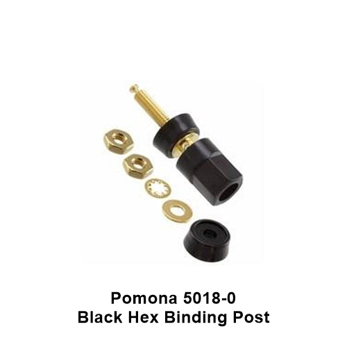 Pomona 5018-0, BLACK Hex Head Banana Binding Post Assembly
