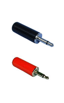 Philmore 501P, 2 Pack of 1/8" (3.5mm) Male Mono Mini Plugs ~ 1 Black and 1 Red