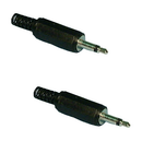 Philmore 501PS, 1/8" (3.5mm) Male Mono Mini Plugs w/ Strain Relief~ 2 Pack