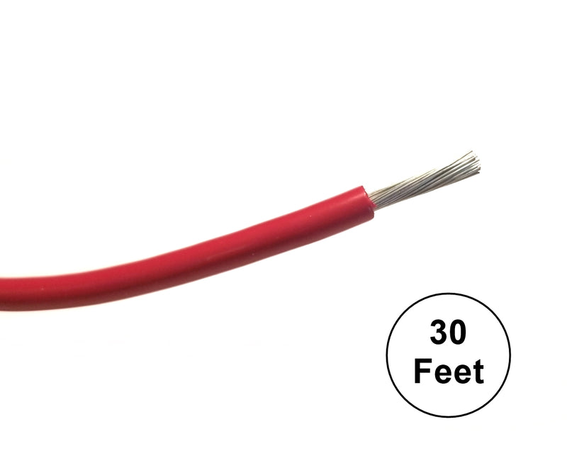 A16-02-30 30' Length 16 Gauge 16AWG RED GPT PVC Stranded 50V Automotive Hook Up Wire