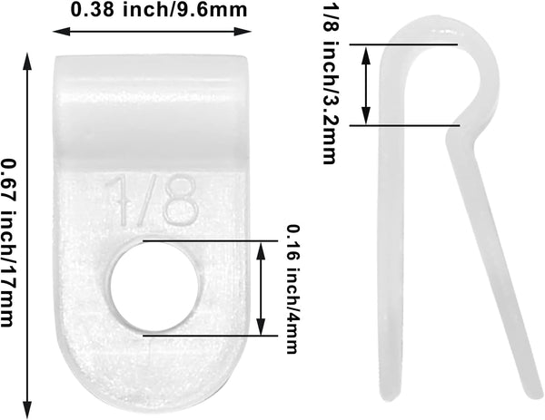 3321D, MVO Nylon Plastic Cable Clamps, 1/8 Inch (3.2mm) Screw Mounting