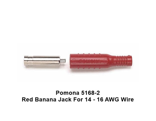 Pomona 5168-2, RED Banana Jack For 14 - 16 AWG Wire ~ 15A