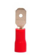65-5522, Philmore 12PK  22-18 AWG Red Vinyl Insulated Male Quick Disconnect Connector .187 Tab 3/16" - 18-22 AWG Solderless Connector