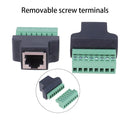 RJ45F to Block,MVO  RJ45 Screw Terminal Adapter Block,RJ45 Ethernet female to 8 Pin Connector for CCTV DVR Cat5 Cat6 Cat7