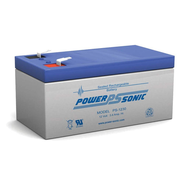 PS-1230F1, Powersonic 12V 3.4AH Sealed Lead-Acid Battery with F1 Terminals