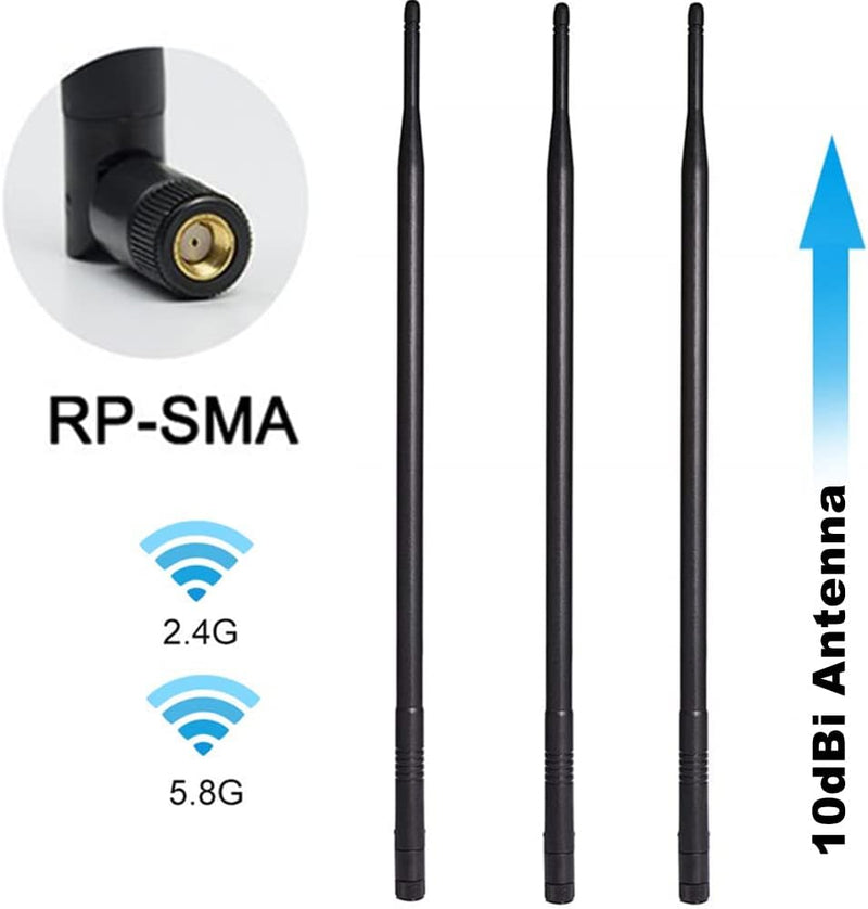 WIFI Antenna 12  15.55 inch 10dBi 2.4GHz 5GHz WiFi Booster Omni Directional Antenna RP-SMA for Wireless Wi-Fi Router Network Devices PC Security Cameras Wireless Outdoor Wifi Internet