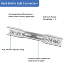 MVHS-BS-C-10, MVO  Heat Shrink Butt Connectors, 26-24 AWG Marine Grade Insulated Crimp Wire Connectors, Waterproof Electrical Connectors Butt Splice for Boat Truck