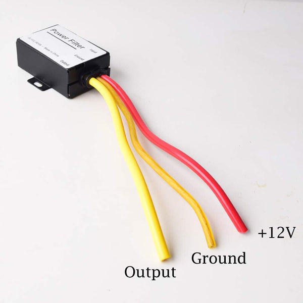 Noise Filter, MVO Car Power Filter EMI Noise Ground Loop Isolator Suppressor for Auto Stereo Audio Radio Stereos Amplifier Amp Speaker Equalizer Subwoofer 12V