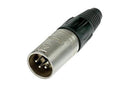 NC4MP,Neutrik 4-Pin XLR Male Cable Connector Nickel w/Silver Contacts