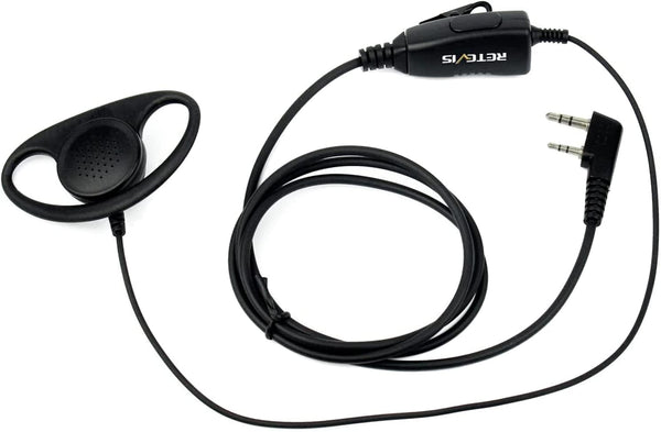 EEK001  Walkie Talkies Earpiece with Mic 2 Pin D-Type Headset Compatible with Baofeng UV-5R BF-888S H-777 RT22 RT27 RT-5R Kenwood 2 Way Radios