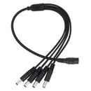 CBPM4TB, MVO DC 1 Female to 4 Male Output Power Splitter Cable 4 Pcs 1 to 4 DC CCTV Camera Power Splitter Cable Y Adapter for CCTV Security Cameras and LED Strip Lights