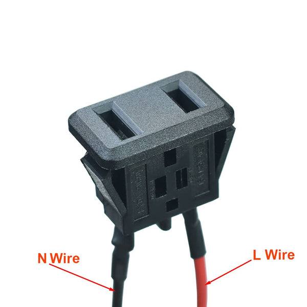 AC Pannel 2 Pin, MVO 2 Pins US Power Socket Plug Panel 10A 125V AC Panel Mount Outlet Industrial Plug Female Connectors Adapter with 18AWG Connection line