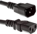 10W1-14-02206, 6 Foot IEC-C13 (female)  to IEC-C14 (male  Universal PC Power Cord ~ SJT 14 AWG, 15A@125V