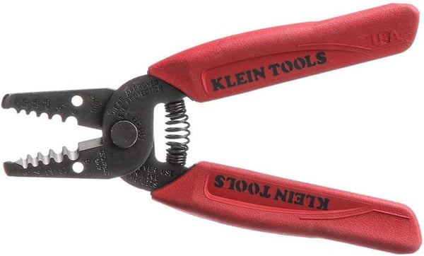 11049, KleinWire Stripper / Cutter, Made in USA, Compact, Lightweight, Hardened Steel, Precision Ground, for Stranded Wires