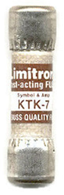 KTK7,  7 Amp Limtron Bussman  Fast Acting Supplementary Fuse Melamine Tube, 600V