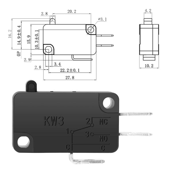 MV MICRWAVE SWITCH 16A  125V/250V 16A SPDT Snap Action Button Micro Limit Switch for Microwave Oven Door Arcade KW3 by MUZHI