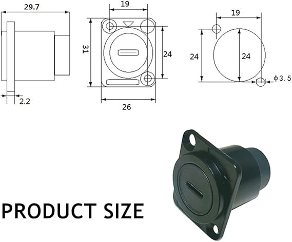 USBC-PNLMT1 USB 3.1 Type C Panel Mount Coupler, USB C Pass Through Connector, Female to Female Bulkhead Extension Adapter