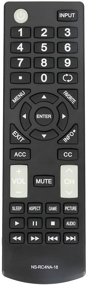 Universal NS-RC4NA-18 Remote Control Replacement for All Insignia TVs
