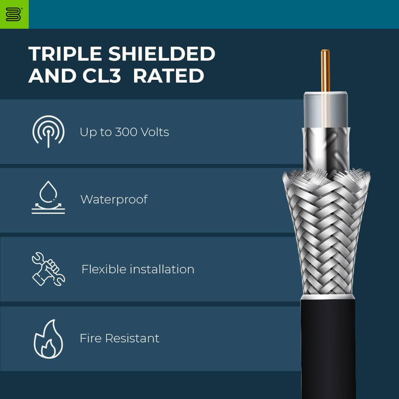LMR400-FT,  50-ohm Black Coax Cable - Low Loss Coaxial LMR®400