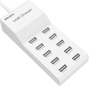USBA10 DOCK, MVO USB Charging Stations 50w10A 10 Ports Multiple Charging Block/Power USB Strip for iPhone Android Smartphone Tablet Smart Watch AirPods Samsung and Multiple Charger Plug
