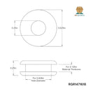 1126D, Noble 5 PACK Rubber Push-in Grommet - Inner Diameter 1/4", Outer Diameter 5/8", Fits Panel Hole 7/16", Fits Panel Thickness 1/8"