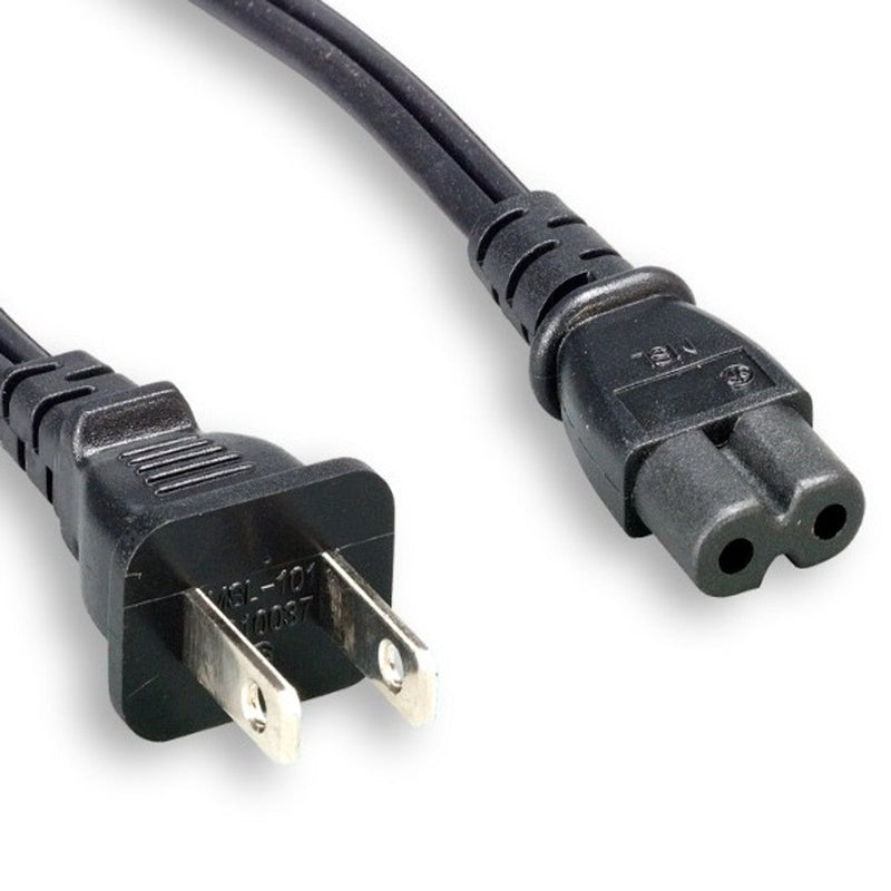 10W1-13215-NE Power Cord - Non-Polarized NEMA 1-15P to Non-Polarized IEC-320-C7, 18AWG, 7A/125V, SPT‑2, 15ft, Black