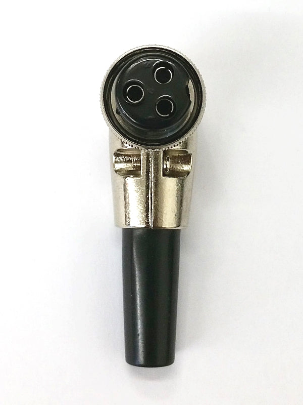 61-613, 3 Pin Female Right Angle CB Mic or Ham Radio Mobile Microphone Connector