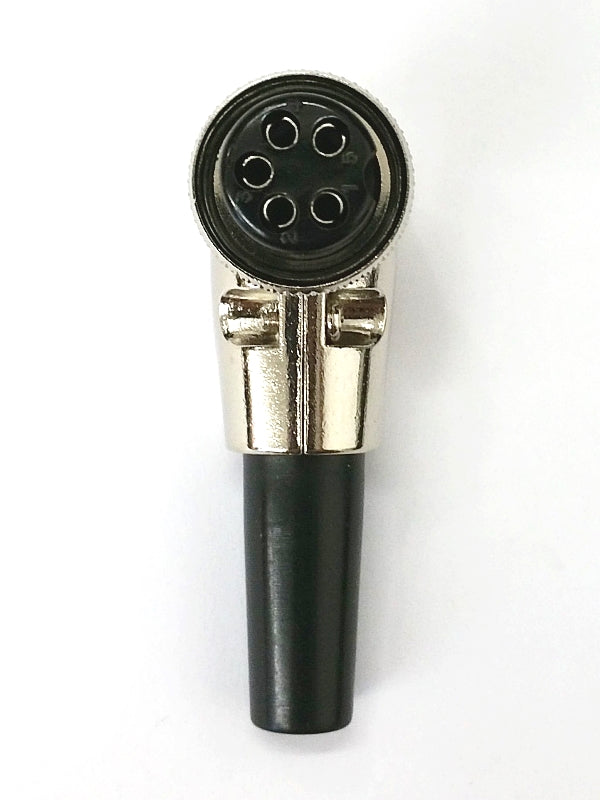 61-615, 5 Pin Female Right Angle CB Mic or Ham Radio Mobile Microphone Connector