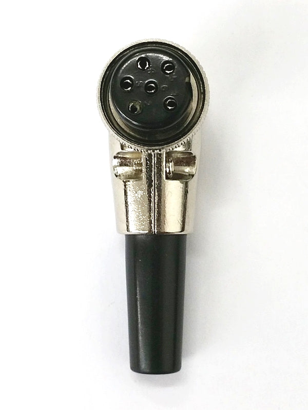 61-616, 6 Pin Female Right Angle CB Mic or Ham Radio Mobile Microphone Connector