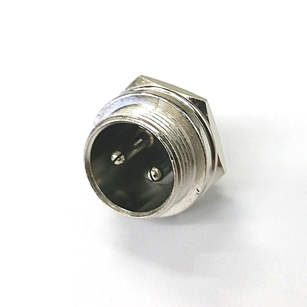 61-622, 2 Pin Male Chassis Panel CB Mic or Ham Radio Mobile Microphone Connector